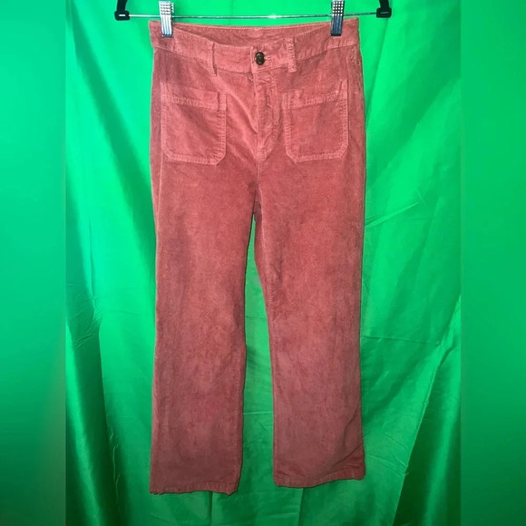Faherty Pants - Faherty corduroy, rust, color pants size 26 wide leg